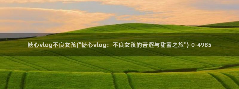  糖心成年版糖心vlog：糖心vlog不良女孩(\